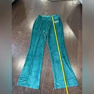 Juicy Couture Velvet Fleece Lounge Pajama Pant Size Small Green Comfy Sleepwear